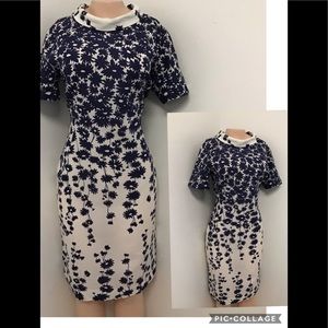 Vintage 60s blue and white floral 12/14